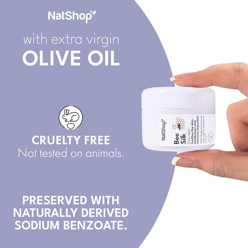 NatShop | Bee Silk Face Cream With Olive Oil Beeswax And Vitamin E | Face Moisturizer Face Cream 1.7oz