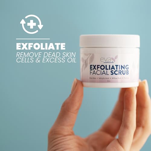 Eva Naturals Exfoliating Facial Scrub ? Gentle Microdermabrasion Face Exfoliator with Pumice & Botanical Extracts ? Facial Wash to Clear Blackheads, Acne, and Dead Skin for Smooth, Radiant Skin - 2 oz