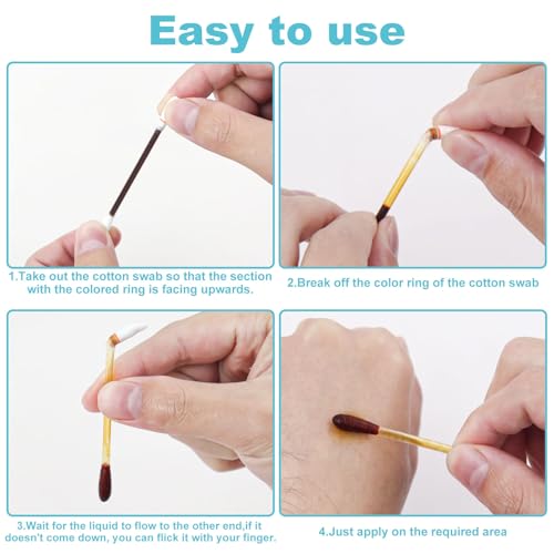 Disposable Iodine Swab,Medical Iodine Individually Wrapped,Iodine Swabsticks Iodine Cotton Swabs for Outdoor Medical Supplies,Wound Care and First Aid (Pack of 200)