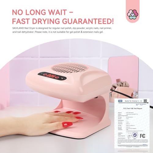 SAVILAND 300W Professional Nail Dryer: 2026 Quick-Drying Fan with Hot & Cold Air for Regular Polish, Acrylic & Dip Powder, Essential Nail Tech Dehydrator Tool