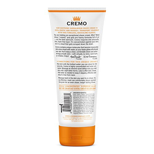 Cremo Barber Grade Sandalwood and Original Shave Cream Bundle, Ultra-Slick Shaving Cream for Men Fights Nicks and Razor Burn, 2 x 6 Fl Oz