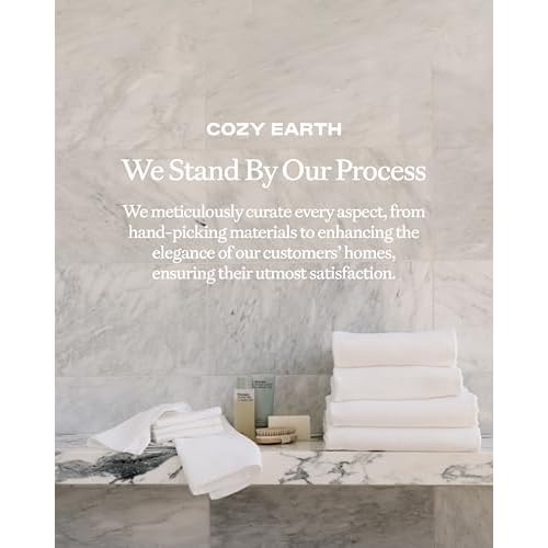 Cozy Earth Waffle Washcloths - 60% Cotton 40% Viscose from Bamboo Washcloths 13 x 13 Inches - Soft & Absorbent Terry, Reversible Mini Textured Waffle & Weave Pattern - 4 Pack
