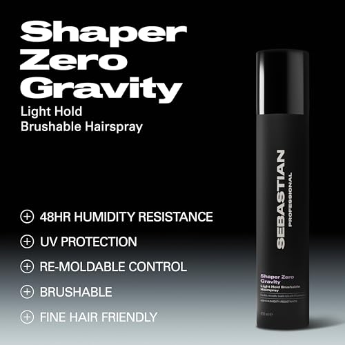 Sebastian Professional Shaper Zero Gravity Lightweight Hairspray | Brushable Lightweight, Flexible Hold | Fast Drying for Styling | For All Hair Types