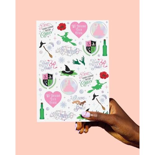xo, Fetti Pink + Green Witch Temporary Tattoos - 50 iridescent Foil Pcs | Popular Birthday Accessory, Kids Wizard Party Favor, Cute DIY Activity, Unlimited Decor