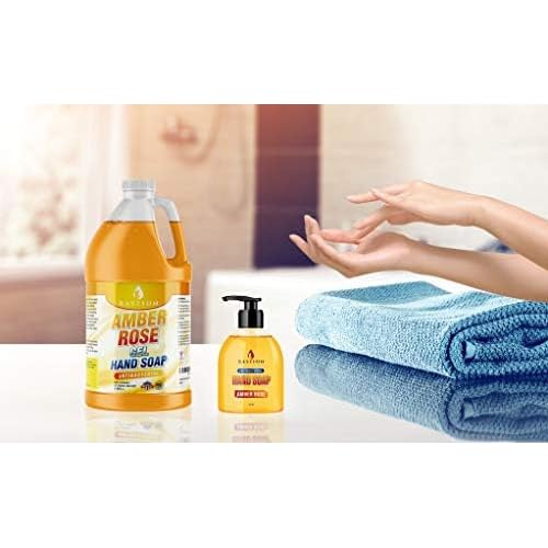 Bastion Antibacterial Hand Soap: Amber Rose Gel Hand Wash : Bulk Refill 1/2 Gallon (64 oz). Sweet Warm Amber Rose Scent. Bulk Hand Wash. Non-toxic. Made In The USA. (Half Gallon - 64 oz)