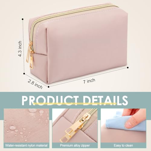 Kigeli 12 Pcs Nylon Makeup Bag Bulk Cosmetic Pouches Preppy Cosmetic Bag for Women Waterproof Travel Zipper Organizer Little Outdoor Accessory Makeup(Nylon, Foam,Morandi)