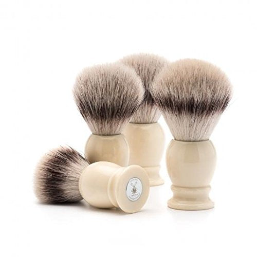 M?HLE Classic Large Faux Ivory Silvertip Fiber Shaving Brush - Synthetic Luxury Shave Brush for Men, Rich Lather