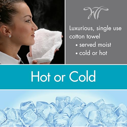 White Towel Services 8" x 8in Moist Cotton Towel Individually Wrapped - Lavender (Case of 50) - Single-Use Oshibori Style Cotton Hospitality Towels