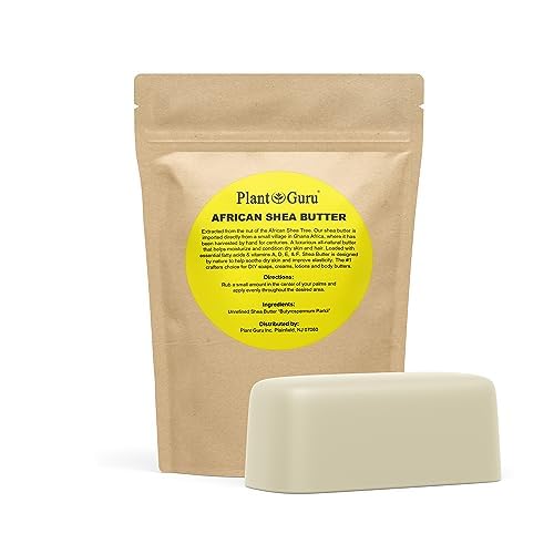 Raw African Shea Butter 1 lb. Bar 100% Pure Natural Unrefined IVORY - Imported From Ghana - Ideal Moisturizer For Dry Skin, Body, Face And Hair Growth. Great For DIY Soap and Lip Balm Making.