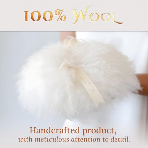 Shelley Kyle Classic Powder Puff, Handmade, Lambs Wool Dusting Powder Puff, 1 Count