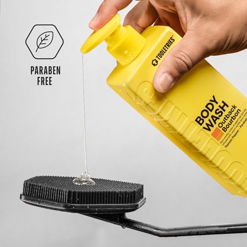 TOOLETRIES Back Scrub Kit - Silicone Back Scrubber & Storage Hook, Superior Lather Men's Body Wash - Bathroom & Shower Toiletries for Men, Travel Essentials