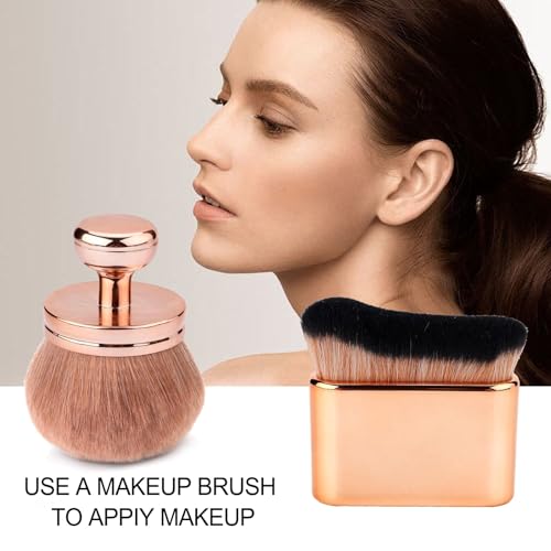 2pcs Extra Large Body Makeup Brush For Self Tanner, Self Tanner Applicator Foundation, Oval Self Tanning Blend Brush Kabuki Brush, Tan Legs Arms Face Body (Rose Gold)