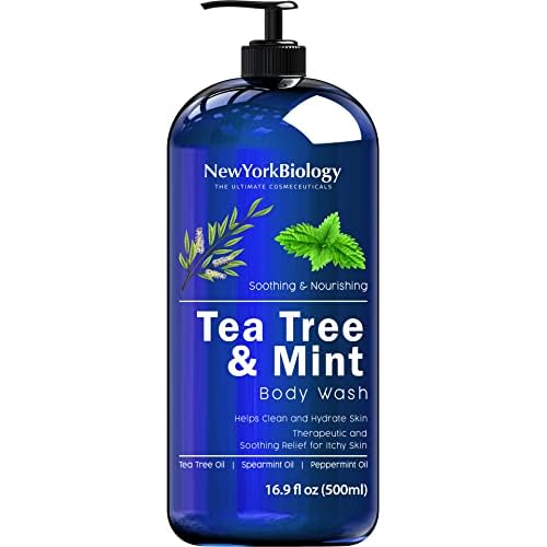 New York Biology Tea Tree Body Wash with Tea Tree Mint Body Wash for Men and Women - Helps Jock Itch & Itchy Skin, Nail Fungus, Athletes Foot, Eczema & Body Odor, Ringworms ? 16 Fl Oz
