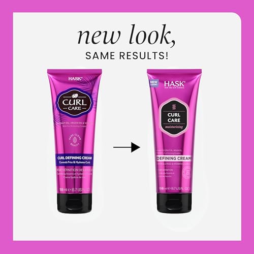 HASK Hair Cream - Curl Care Defining Cream 2 Piece Bundle, vegan, cruelty-free, color safe, free from gluten, sulfates, and parabens