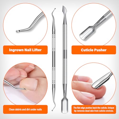Toenail Clippers for Seniors Thick Toenails, Wide Jaw Opening Large Toe Nail Clippers for Men Thick Nails, Angled Head ErgonomIc Nail Clippers with Catcher, Slanted Curved Ingrown Toenail Clippers