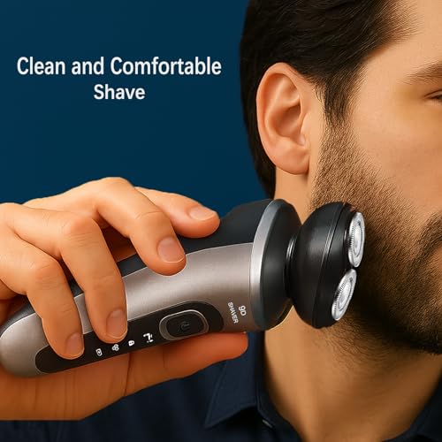 Electric Razor for Men, Rechargeable Rotary Electric Shaver with 3D Floating Heads, Ideal for Travel, Office, and Business Trips (Gray)