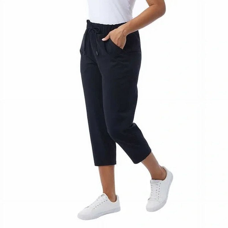 Ladies' Pull-On Active Capris - Black, Small Workout Cropped Pants