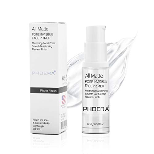 PHOERA Primer Face Foundation Primers,Face Primer for Makeup Long Lasting Hydrating Smoothing Isolated Moisturizing Oil Free Effect Make Up Base Matte Makeup Primer (6ml) Clear