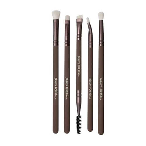 Beauty For Real Perfect Precision I-Brush Set - Includes 5 Total Brushes: Angle/Spoolie, Shader, Blender, Contour & Liner - Vegan & Cruelty Free