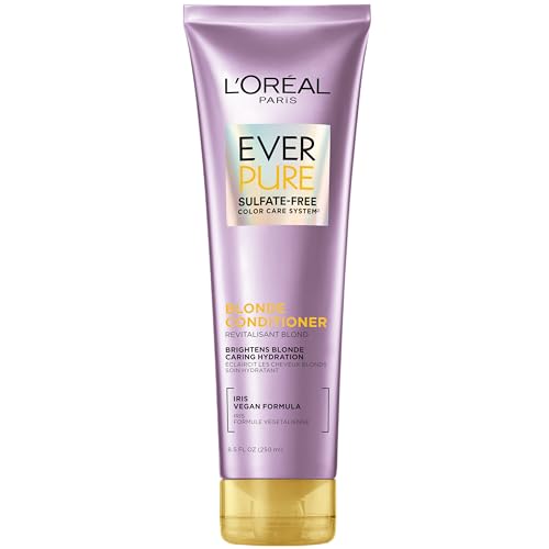 L'Oreal Paris Blonde Sulfate Free Conditioner for Color-Treated Hair, Neutralizes Brass + Balances, EverPure, 8.5 Fl Oz (Packaging May Vary)