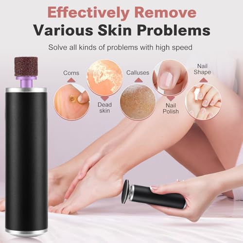 Electric Callus Remover for Feet, FSA Eligible Items List, Foot File Grinder Tool with Replacement Sandpaper Disk and Nail Drill Bits, HSA Approved Products Only