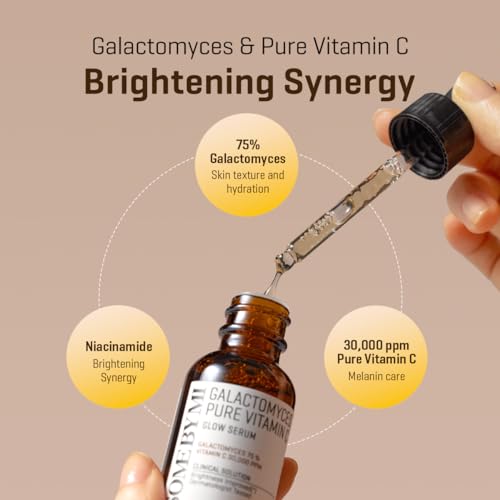SOME BY MI Galactomyces Pure Vitamin C Glow Serum - 1.01Oz, 30ml - Korean Vitamin C Face Serum for Glow Glass Skin - Dark Spot Correcting Ampule with Brightening and Elasticity Care - Korean Skin Care