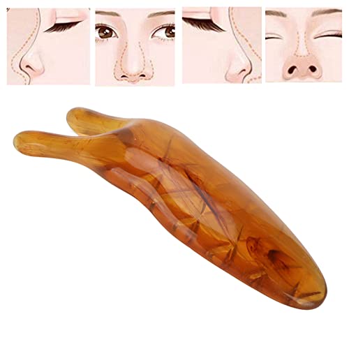 FILFEELNose Massager, Resin Gua Sha Facial Tools Nose Up Scraper for Women Nose Shaping (Amber)