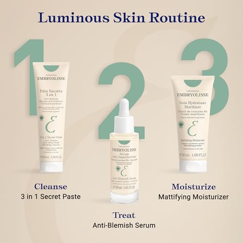 Embryolisse Anti-Blemish Face Serum - Anti Pimples & Black Heads Treatment for Oily to Combination Skin, 1.01 Fl Oz