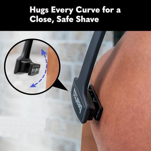 Bearback Back Shaver for Men ? DIY Razor with Pivoting Triple Blades & Folding Handle ? Wet or Dry Back & Body Hair Removal