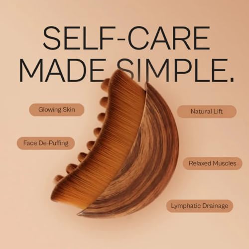 Aeki Lymphatic Contour Face Brush - Reduces Puffiness & Restores Definition, Aeki Lymphatic Face Brush, 100% Gentle & Soft on Skin | Naturally Sculpted Look,Aekii Facial Brush (3 Set)