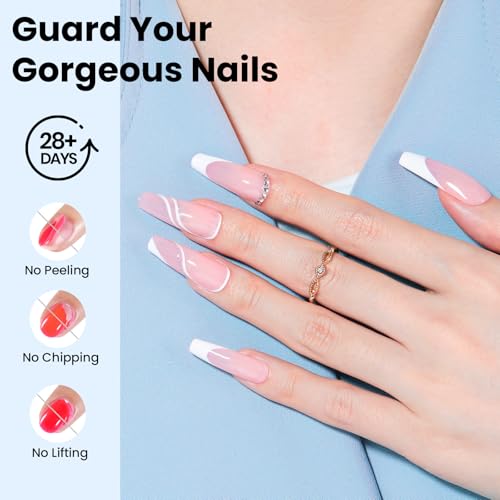 Beetles No Wipe Gel Top Coat and Base Coat Set for Gel Nail Polish - 2Pcs 15ml Super Shiny and Long Lasting Soak Off UV/LED Lamp Nail Art Design Gift
