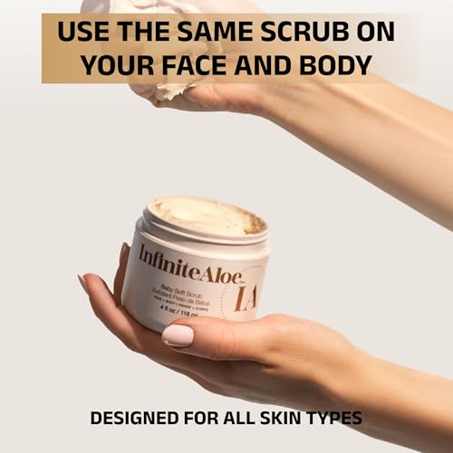 InfiniteAloe Baby Soft Scrub, Aloe Vera Based Face and Body Scrub ? Exfoliating and Moisturizing ? 4oz.