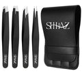 Tweezers Set ? Professional Stainless Steel Eyebrow Tweezers for Women & Men | Precision Tools for Facial Hair, Ingrown Hair & Splinter Removal (Black-Color, Set of 4) (Black)