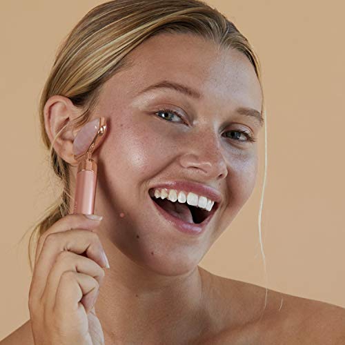 Skin Gym Rose Quartz Vibrating Face Massager Sculpt, Lift and Define Beauty Tool - Face Roller with Cooling and Contouring Power - Over 6,000 Vibrations per Minute