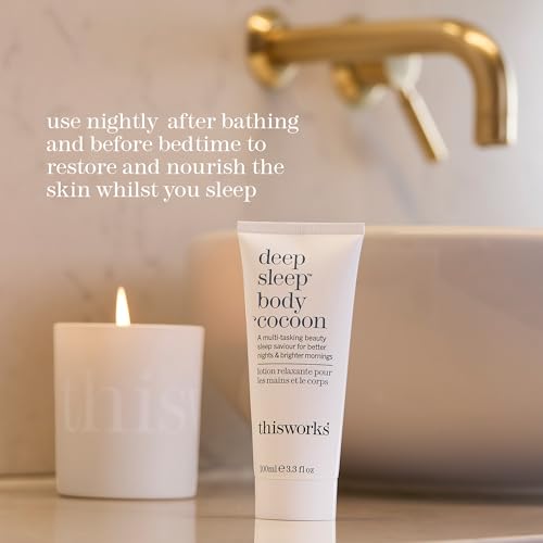 THISWORKS Deep Sleep Body Cocoon ? Hydrating Body Lotion with Lavender, Chamomile & Vetivert ? Soothing Nighttime Moisturizer for Dry Skin, Promotes Relaxation & Better Sleep ? 100ml?