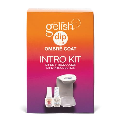 Gelish Ombre Coat Intro Kit ? LED Light, Top Coat & Sealer ? Easy DIY or Salon Use, Long-Lasting Dip Powder Nail Kit, Fast Curing, No Mess Application, Professional Nail Kit