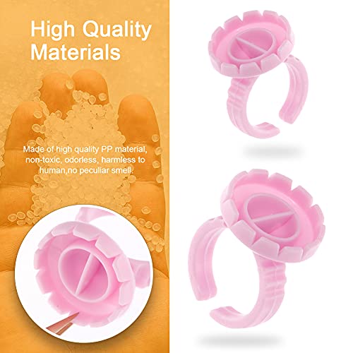 Lash Extension Glue Ring, [200PCS] Eyelash Glue Holder for Lash Fan Maker, Lash Glue Cup for Lashes Supplies, Fanning Cups for Lash Extension Supplies