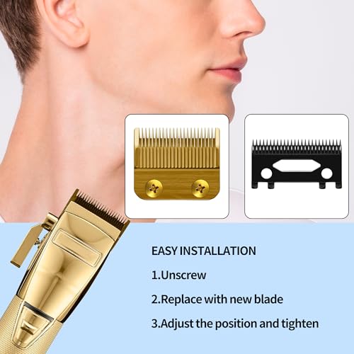 Replacement Blades for FX870 Clippers, Replacement Clipper Blades Compatible with Barberology FX870/FXF880/FX810/FX825/FX673N, Gold