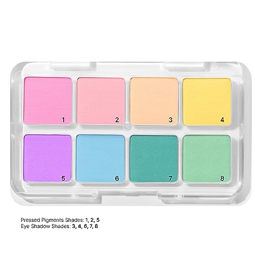 Pastel Eyeshadow Palette ? 8 Dreamy Shades, Micro Palm Size, Pressed Pigments & Eyeshadows, Blendable, Vegan, Cruelty-Free, Paraben-Free, palette matte, colourpop