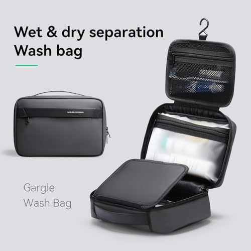 MARK RYDEN Toiletry Bag for Men, Travel Toiletry Organizer Dopp Kit Water-resistant Shaving Bag for Toiletries Accessories (Dark Grey)
