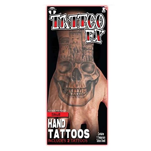 Tinsley Transfers Skull Hand Fake Tattoo FX Standard