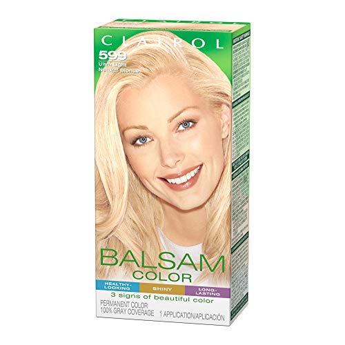 Clairol Balsam Permanent Hair Dye, 599 Ultra Light Natural Blonde Hair Color, Pack of 3