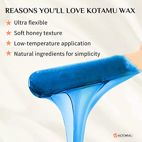 KOTAMU Waxing Kit Pink Digital for Women Men At-Home Hair Removal with 1LB Coarse Hair Formula Blue Wax Beads, Target at Bikini, Brazilian, Face, Underarms, Chest