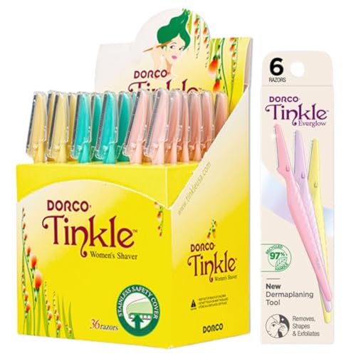 Tinkle Razors, Pack of 36 with 6 Eco-Friendly Dorco Tinkle Everglow