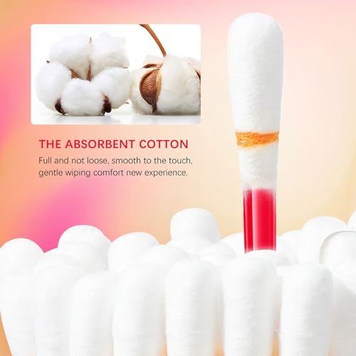 Lip Tint Cotton Swab, 20 Pcs Waterproof Non-Stick Cotton Swab Lipstick Long Lasting Q Tip Lip Tint Stain, Cute Lip Makeup Products(Pomegranates)