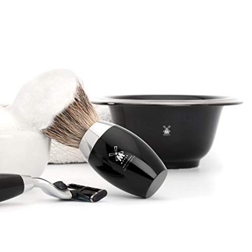 M?HLE Black Porcelain Shaving Dish Bowl for Classic Wet Shaving