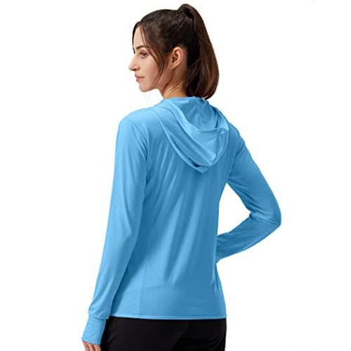 Soothfeel Women's UPF 50+ Sun Protection Hoodie Jacket Lightweight Long Sleeve Sun Shirt for Women with Pocket Hiking Outdoor