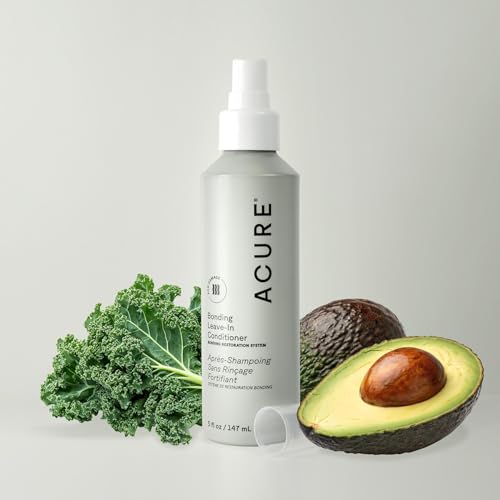 Acure Bonding Leave-In Conditioner - Leave in Conditioner Spray for Women & Men, Moisture Treatment to Repair Dry, Damaged, Color Treated Hair, Protect & Smooth Straight, Curly, & Wavy Hair - 5 fl oz