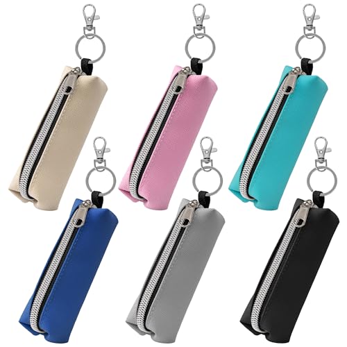 6 Pcs Lip Balm Sleeve Pouch Portable Lipstick Holder Bag Clip-on Makeup Travel Accessories Great Stuffers Gift for Women