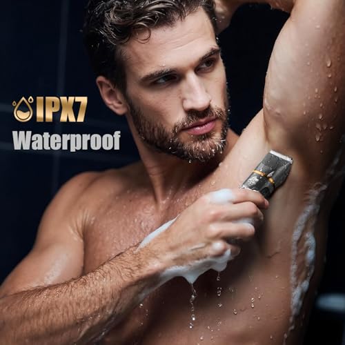 Electric Razor Body Hair Trimmer for Men & Women, Waterproof Electric Foil Shaver for Face, Groin,Arm,Back,Legs & Chest, Wet/Dry Painless Groomer with Ceramic Blade, Travel Razors Gift for Him (Onyx)